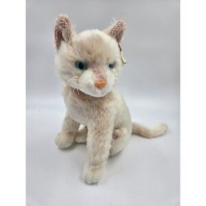 Ty Classic Plush BLOSSOM Cat Beanie 11" Pink Skin White Blue Eyes 2000